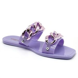Kenneth Cole Naveen Chain Jelly Sandal Lilac Purple Size 7